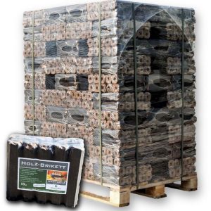 Pini Kay Hartholzbriketts Eiche mit Zugloch 960 kg Palette | Kafufen Pini Kay Hartholzbriketts Eiche mit Zugloch 960 kg Palette
